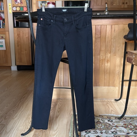Hudson Black Low Rise Krista Ankle Skinny Stretch Jeans w/ Raw Hem. Size 26 - Picture 3 of 14